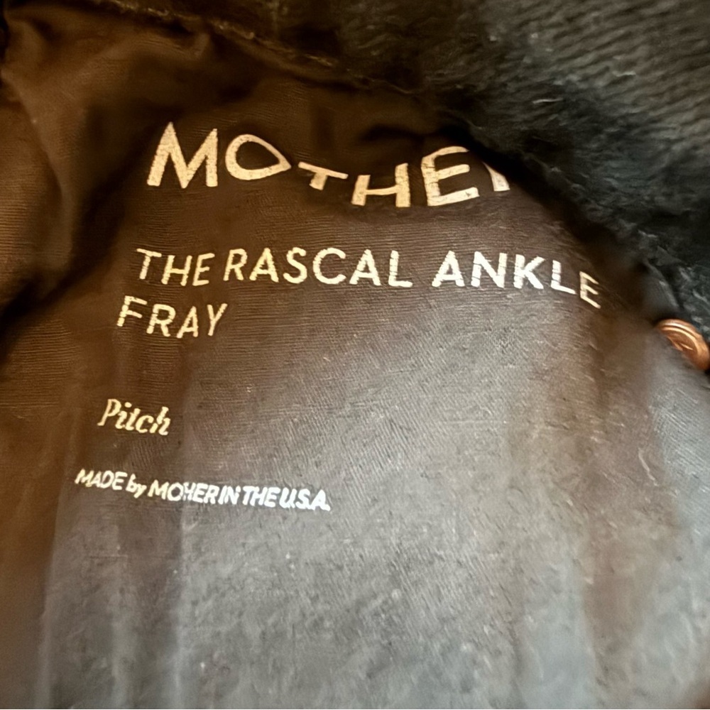 MOTHER Denim The Rascal Ankle Fray Straight Leg Jeans Pitch Black Women’s 28 - Picture 12 of 15